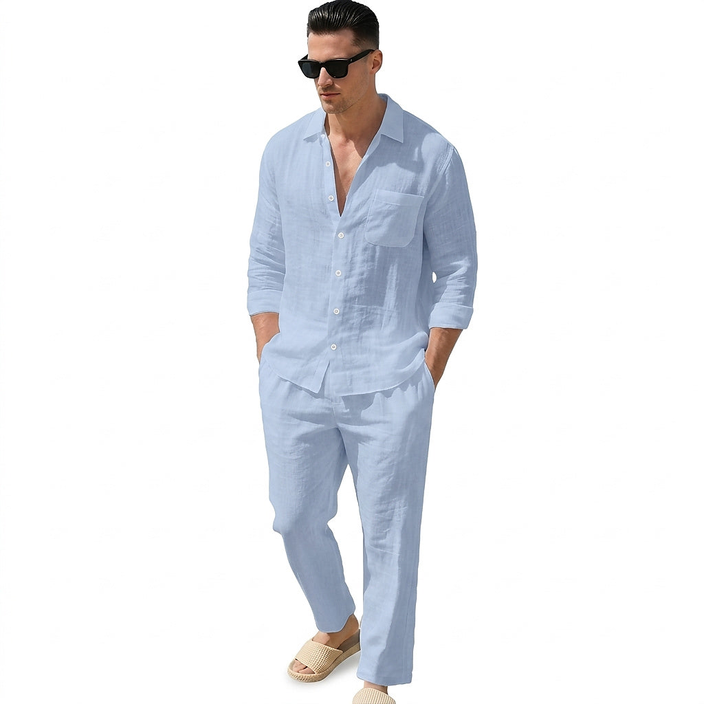 Matchande set med linneskjorta och byxor för herr-Sets for Men-Fjallbarn