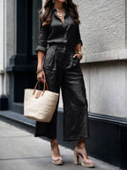 Matchande set med skjorta och vida byxor för dam-Sets for women-Fjallbarn