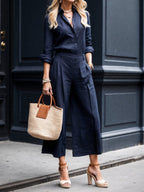 Matchande set med skjorta och vida byxor för dam-Sets for women-Fjallbarn