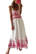 Maxiklänning för dam med smockat liv-Maxi Dress-Fjallbarn