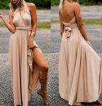 Maxiklänning för damer med korsad halsringning-Maxi Dress-Fjallbarn