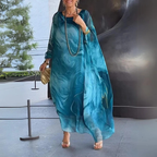 Maxiklänning i kaftanmodell med marmormönster för dam-Maxi Dress-Fjallbarn