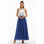 Maxiklänning med ärmlös spetsliv-Maxi Dress-Fjallbarn