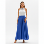 Maxiklänning med ärmlös spetsliv-Maxi Dress-Fjallbarn