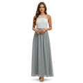 Maxiklänning med ärmlös spetsliv-Maxi Dress-Fjallbarn