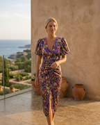 Midiklänning med puffärm för dam-Midi Dress-Fjallbarn