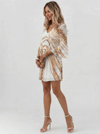 Miniklänning med marmormönster för dam-Mini Dress-Fjallbarn