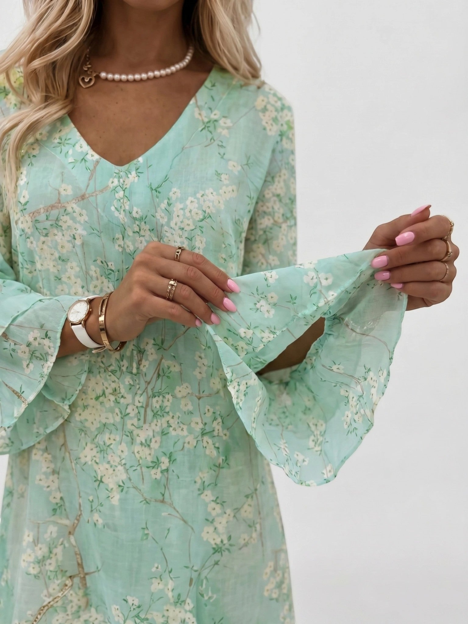 Miniklänning med marmormönster för dam-Mini Dress-Fjallbarn
