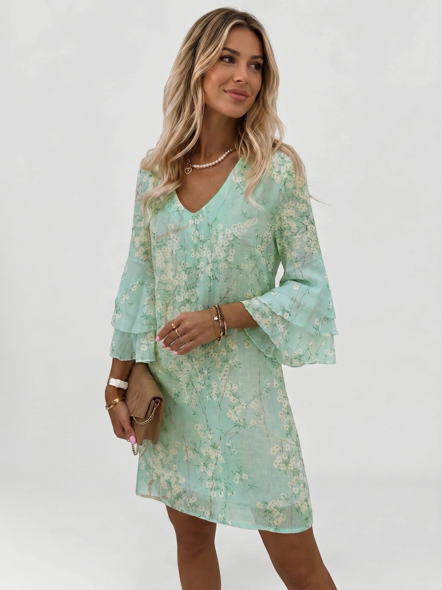 Miniklänning med marmormönster för dam-Mini Dress-Fjallbarn