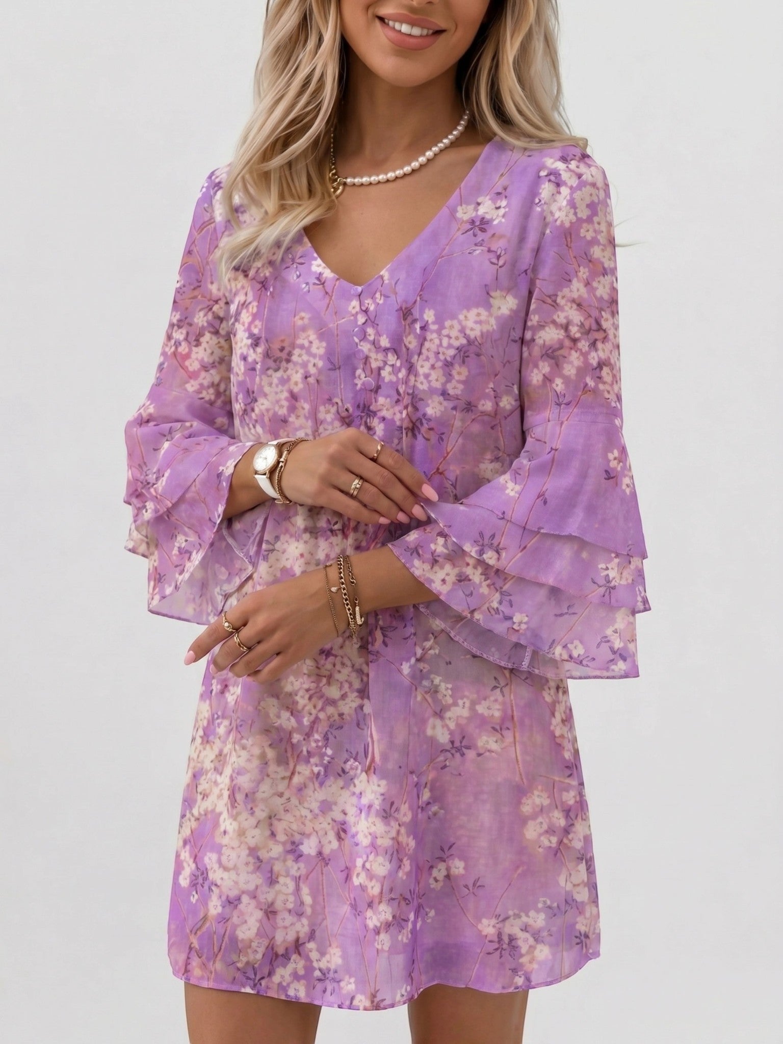 Miniklänning med marmormönster för dam-Mini Dress-Fjallbarn
