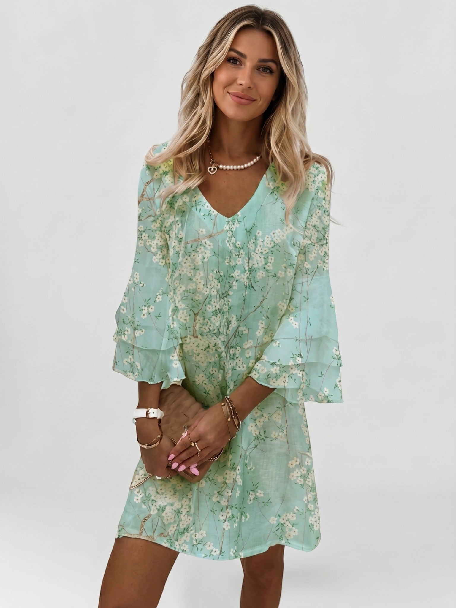 Miniklänning med marmormönster för dam-Mini Dress-Fjallbarn