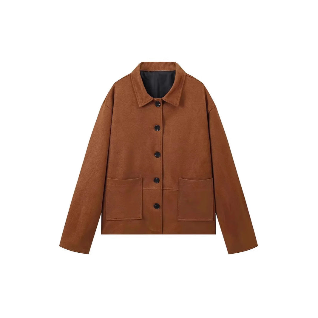 Mockajacka för dam med knäppning fram-Jacket for women-Fjallbarn