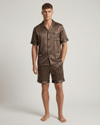 Mönstrat pyjamasset med kort ärm för herrar-Sets for women-Fjallbarn