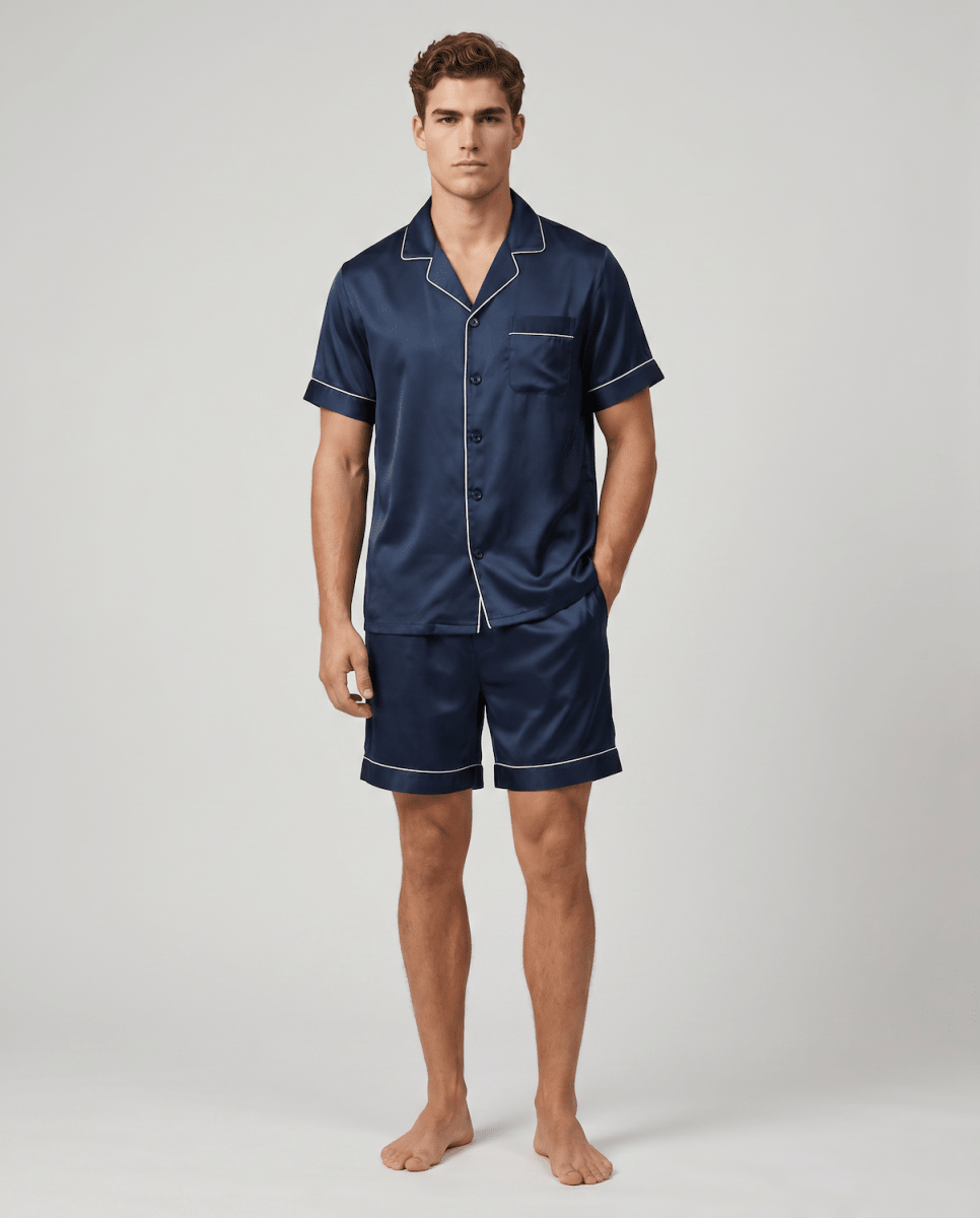 Mönstrat pyjamasset med kort ärm för herrar-Sets for women-Fjallbarn