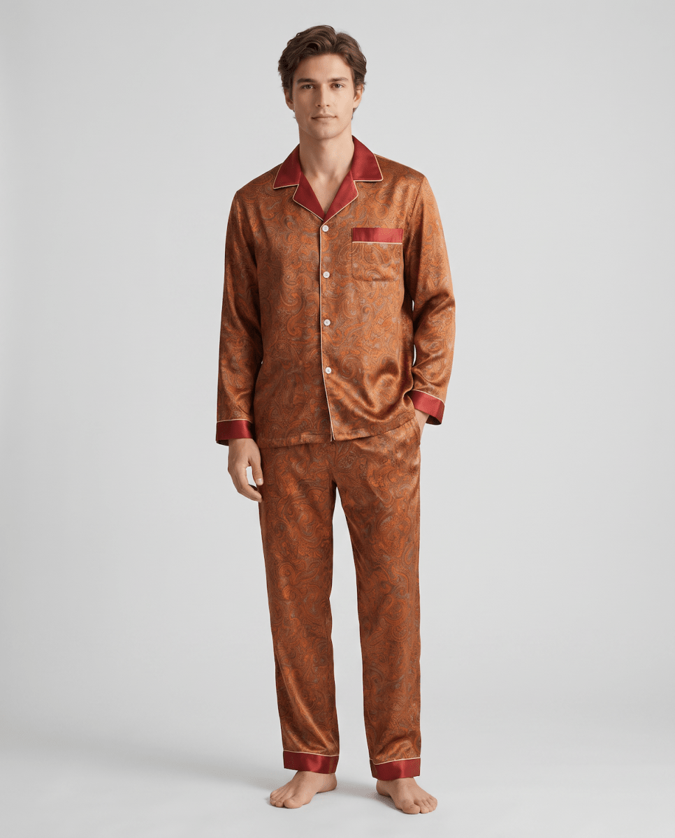 Mönstrat pyjamasset med lång ärm för herrar-Sets for women-Fjallbarn