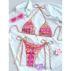 Mönstrat triangelbikiniset för dam-Swimwear for women-Fjallbarn