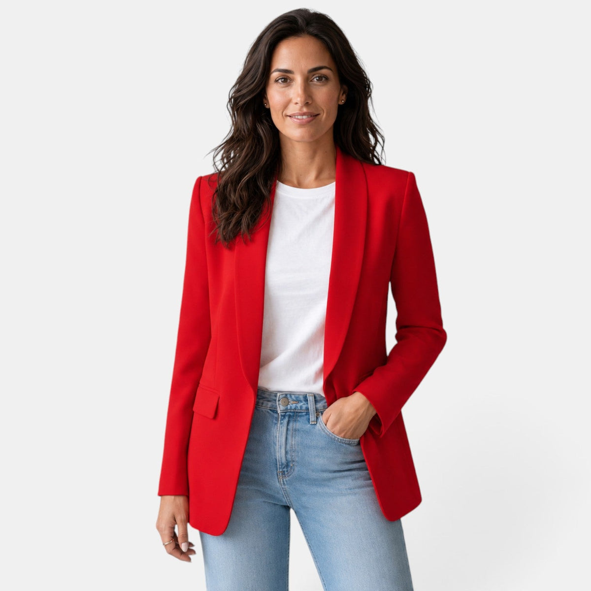 Öppen kavaj för dam med ficklock-Blazer for women-Fjallbarn