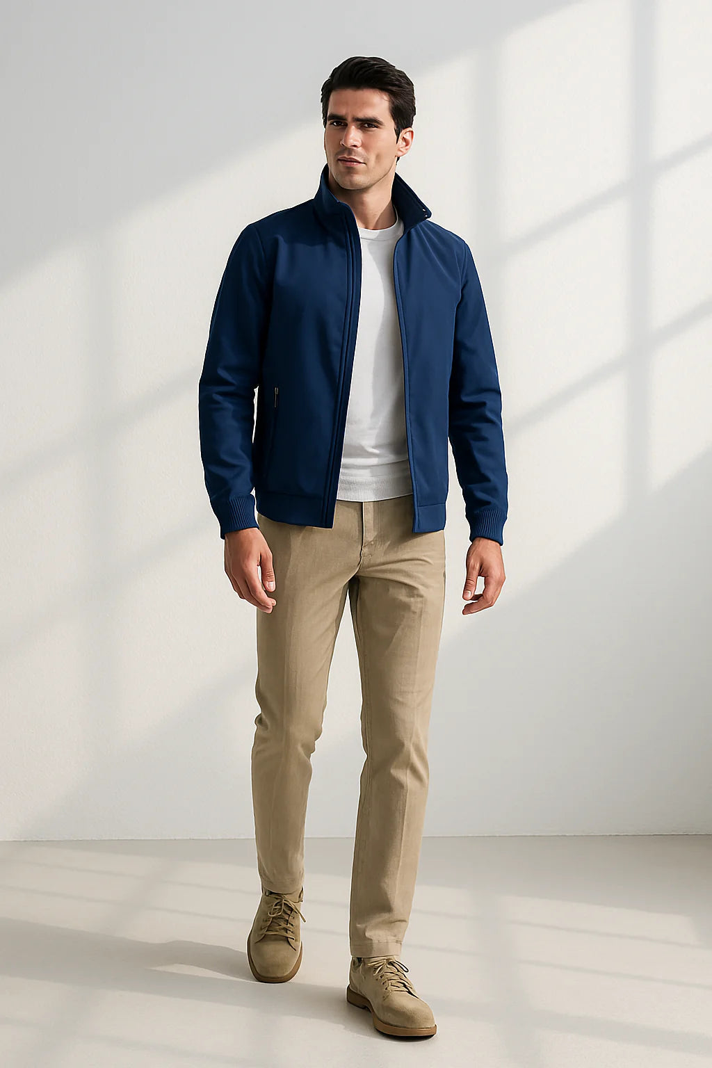 Övergångsjacka för herrar med ståkrage och dragkedja-Jackets for men-Fjallbarn