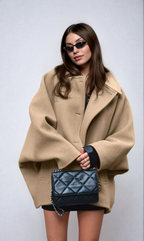 Oversize-kappa i ullblandning för dam med knäppning-Coats for women-Fjallbarn