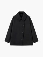 Oversize-kappa i ullblandning för dam med knäppning-Coats for women-Fjallbarn