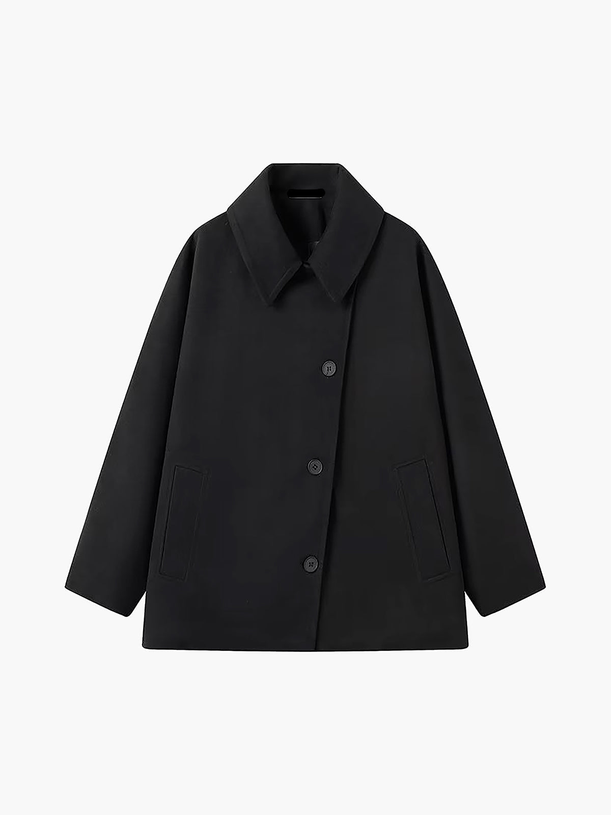 Oversize-kappa i ullblandning för dam med knäppning-Coats for women-Fjallbarn