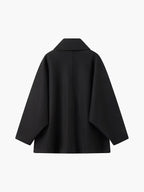 Oversize-kappa i ullblandning för dam med knäppning-Coats for women-Fjallbarn