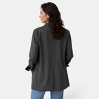Oversize-kavaj med två knappar för dam-Blazer for Women-Fjallbarn