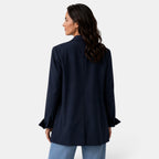 Oversize-kavaj med två knappar för dam-Blazer for Women-Fjallbarn