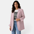 Oversize-kavaj med två knappar för dam-Blazer for Women-Fjallbarn
