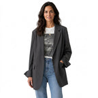 Oversize-kavaj med två knappar för dam-Blazer for Women-Fjallbarn