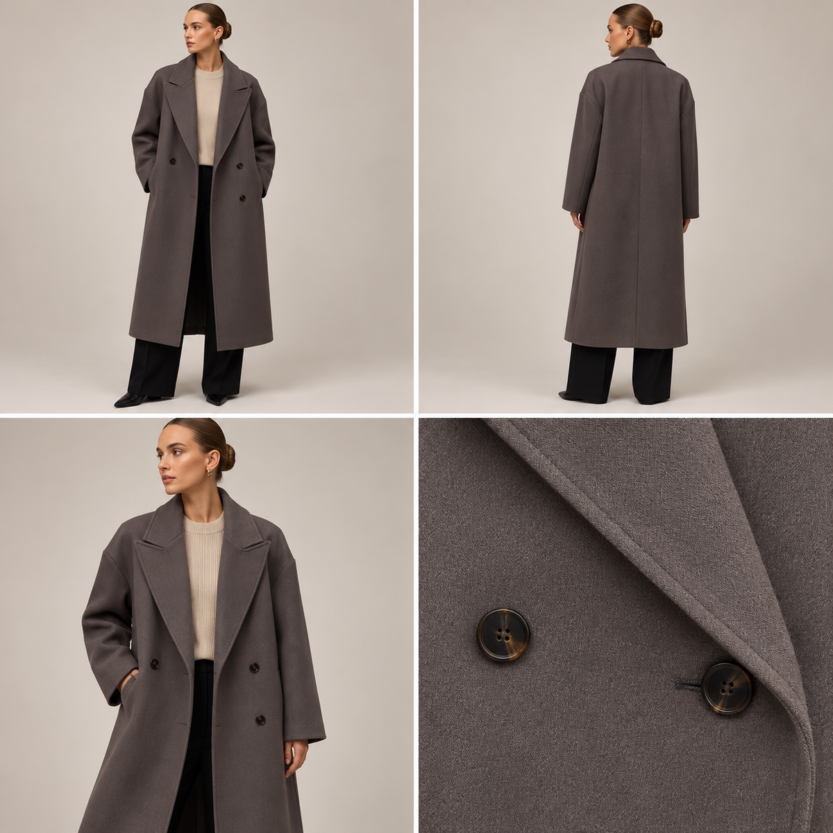 Oversize lång ullkappa för dam-Coats for women-Fjallbarn