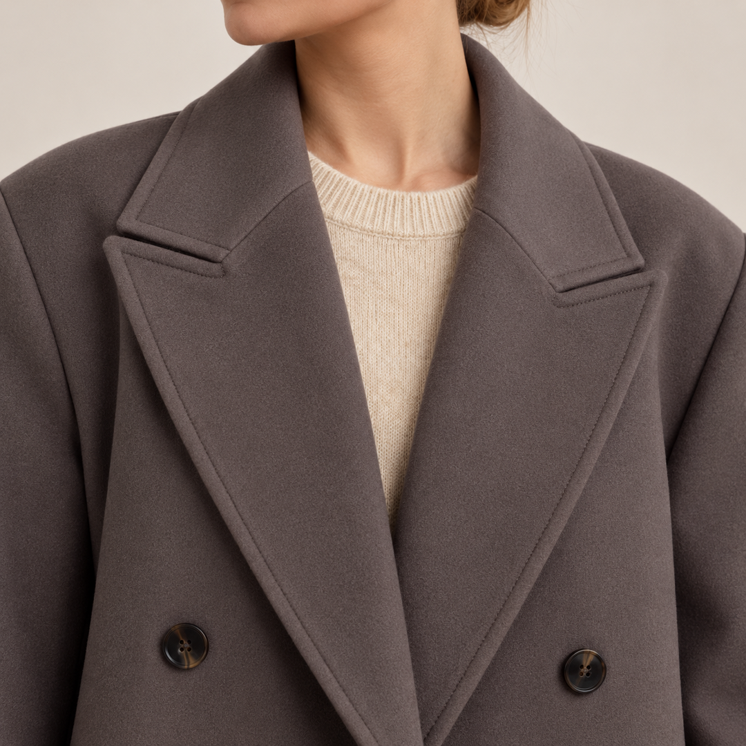 Oversize lång ullkappa för dam-Coats for women-Fjallbarn