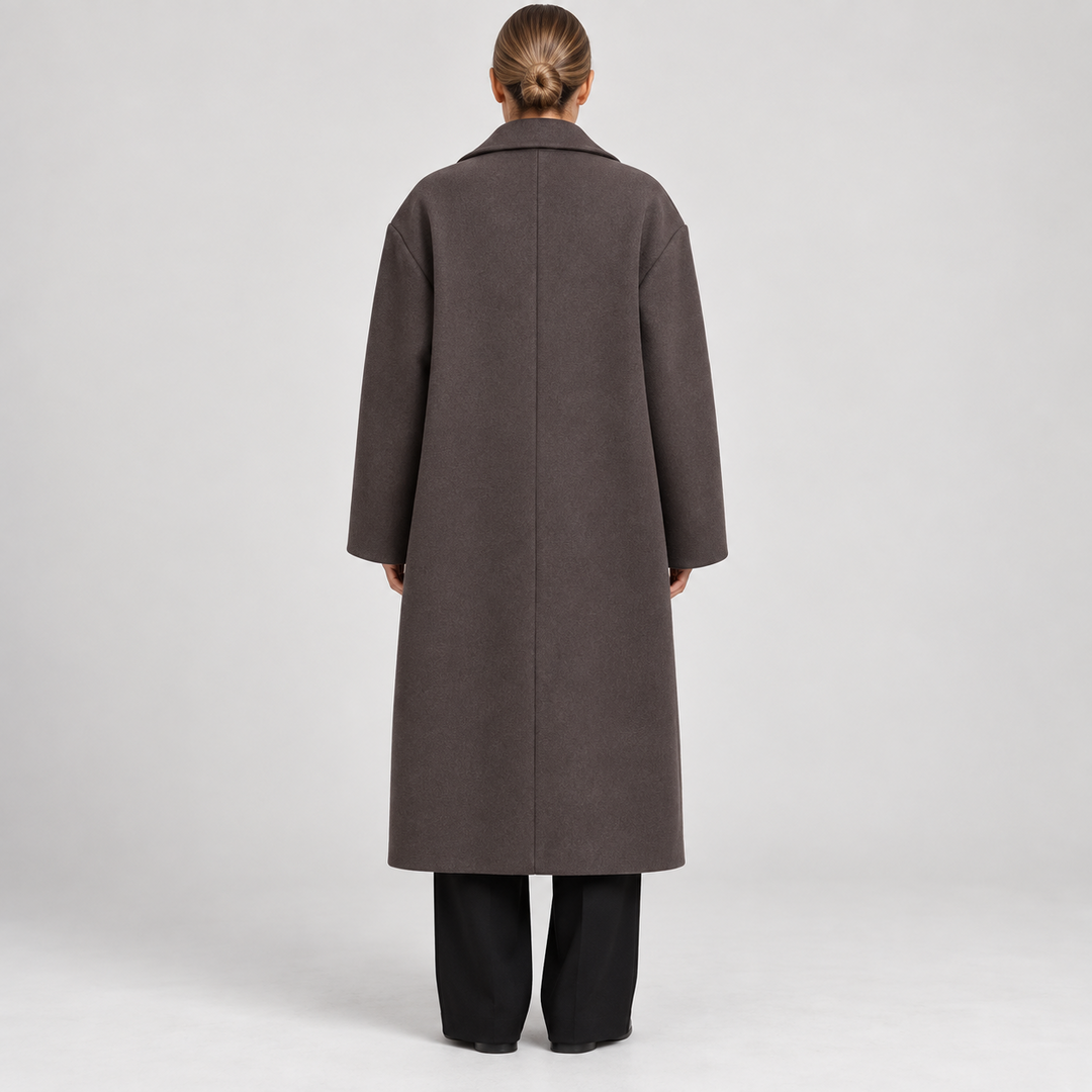 Oversize lång ullkappa för dam-Coats for women-Fjallbarn