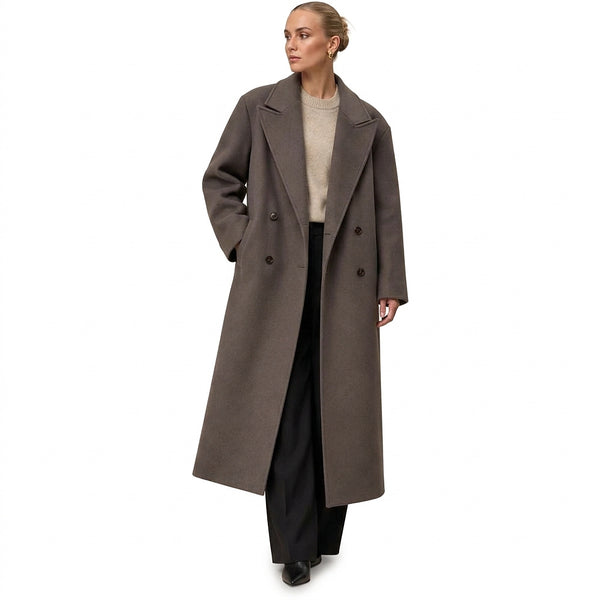 Oversize lång ullkappa för dam-Coats for women-Fjallbarn