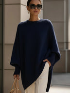 Oversize-stickad tröja för dam med fladdermusärmar-Sweaters for Women-Fjallbarn