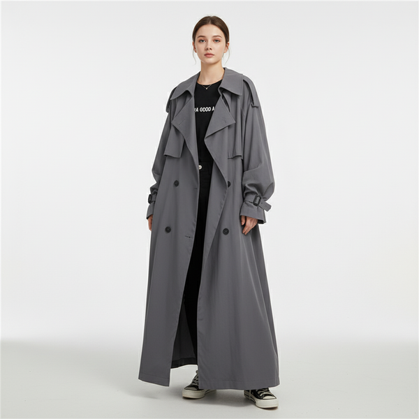 Oversized lång trenchcoat för dam-coats for women-Fjallbarn