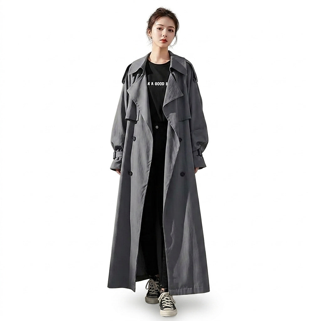 Oversized lång trenchcoat för dam-coats for women-Fjallbarn