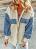 Oversized Sherpa-jacka med knappar för dam-Jacket for women-Fjallbarn