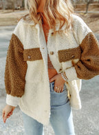 Oversized Sherpa-jacka med knappar för dam-Jacket for women-Fjallbarn