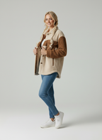 Oversized Sherpa-jacka med knappar för dam-Jacket for women-Fjallbarn