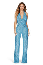 Paljettjumpsuit med halterneck och vattenfallsringning för dam-Jumpsuits for woman-Fjallbarn