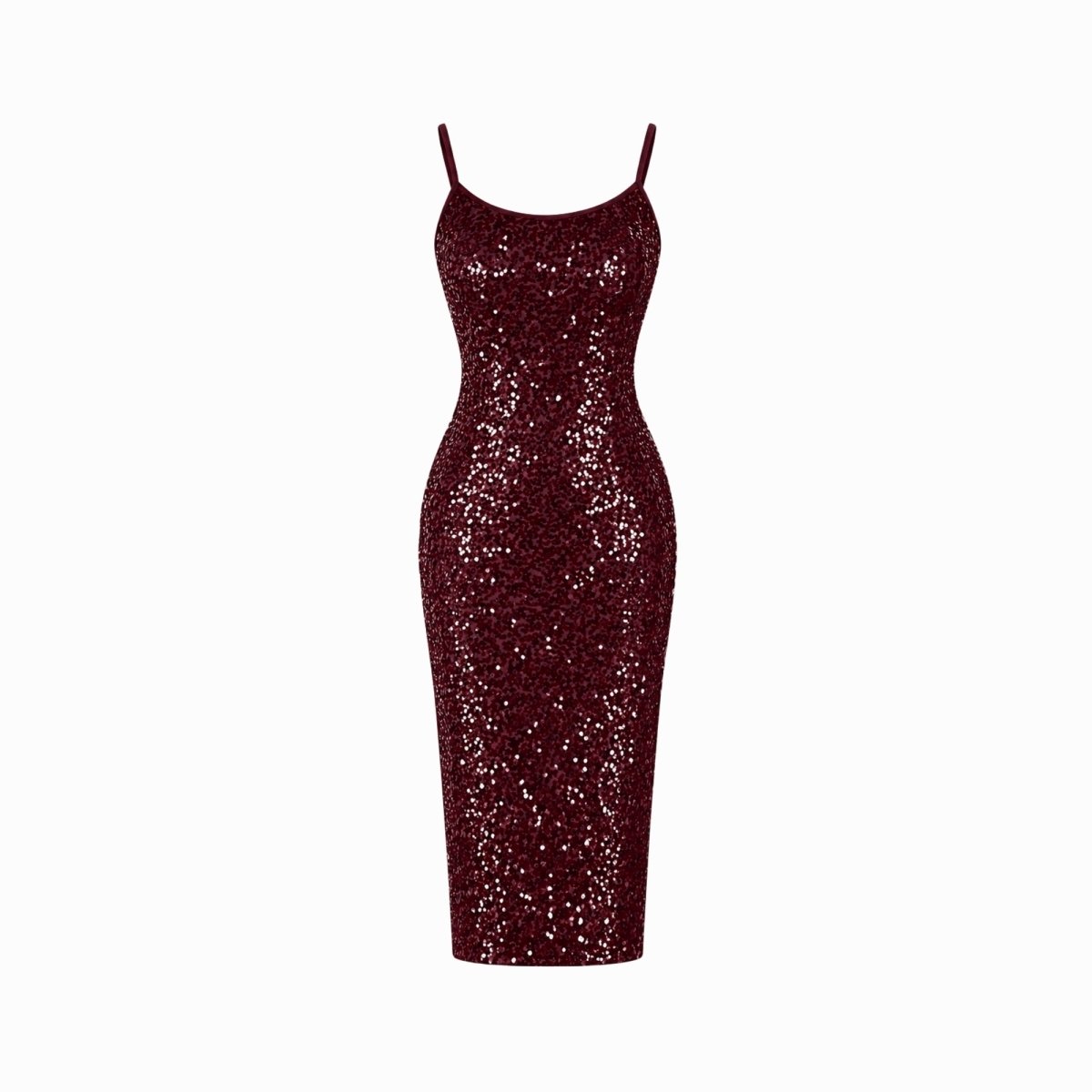 Paljettklänning i midilängd med sidoslits för dam-Midi Dress-Fjallbarn