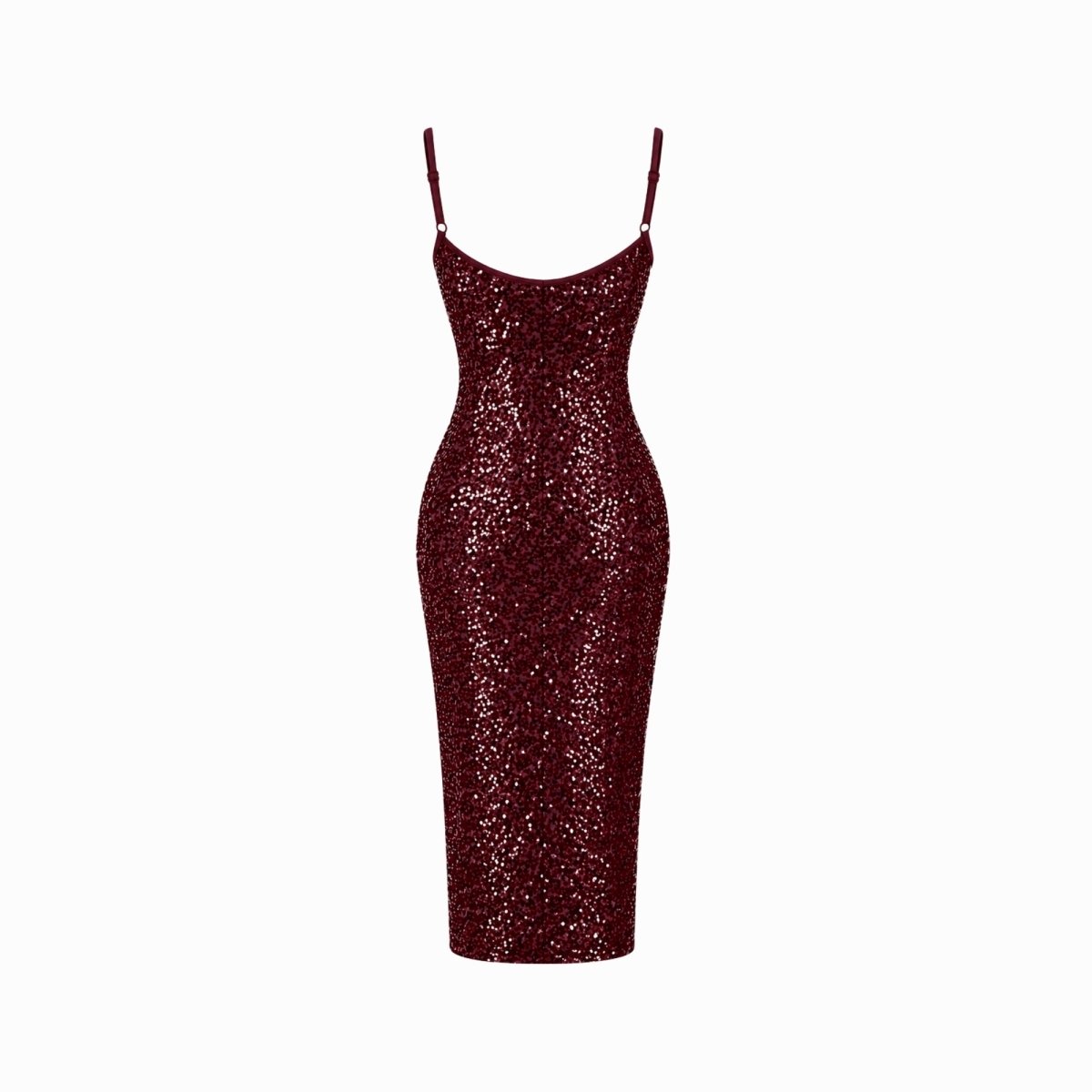 Paljettklänning i midilängd med sidoslits för dam-Midi Dress-Fjallbarn