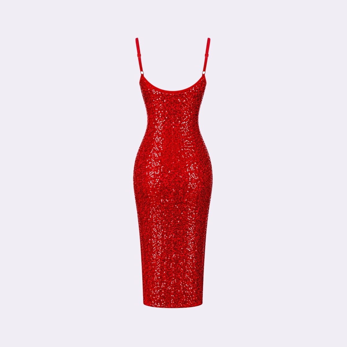 Paljettklänning i midilängd med sidoslits för dam-Midi Dress-Fjallbarn