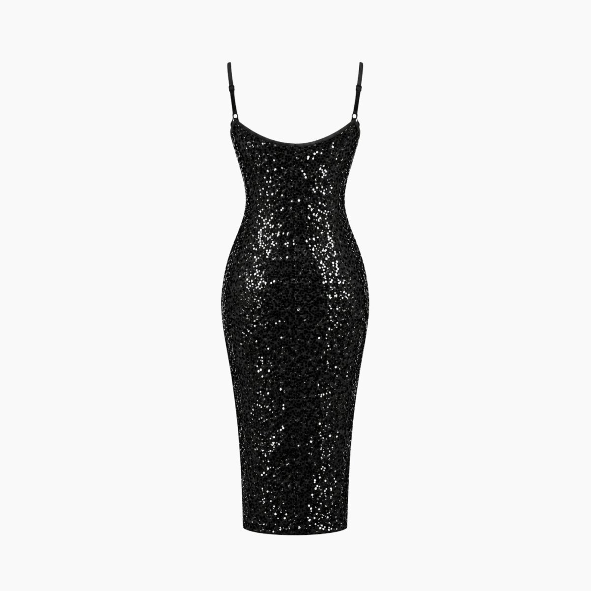 Paljettklänning i midilängd med sidoslits för dam-Midi Dress-Fjallbarn