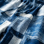 Patchworkbyxor i denim med raka ben för dam-Pants for Women-Fjallbarn