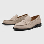Penny-loafers i mocka för herrar med kontrastsömmar-Footwear for men-Fjallbarn