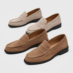 Penny-loafers i mocka för herrar med kontrastsömmar-Footwear for men-Fjallbarn