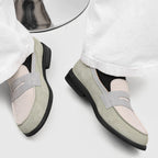 Penny-loafers i mocka för herrar med kontrastsömmar-Footwear for men-Fjallbarn