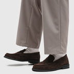 Penny-loafers i mocka för herrar med kontrastsömmar-Footwear for men-Fjallbarn